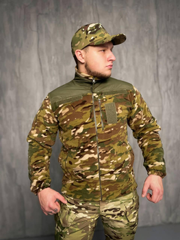 Тактична флісова кофта зі вставками Softshell, кофта для військових фліска Мультикам 49