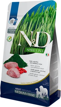 Сухой беззерновой корм Farmina N&D SPIRULINA для взрослых собак средних и больших с ягненком, спирулиной и ягодами годжи 2 кг (8010276041074)