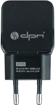 Мережевий зарядний пристрій DPM 2 x USB чорний (5906881212554)