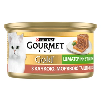 Консервированный корм Purina Gourmet Gold Террин с уткой, морковью и шпинатом 85 г (7613033728778)