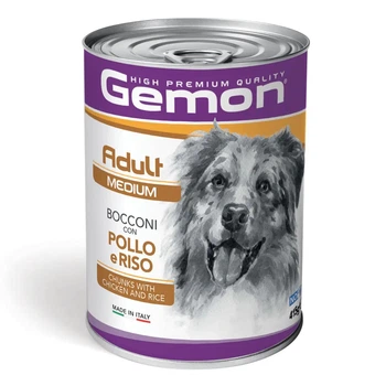 Консервированный корм Gemon Dog Wet Mini Adult - влажный корм (паштет) с курицей и рисом для взрослых собак мелких пород 415 г (70387873)