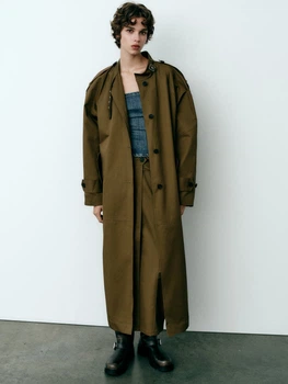 Тренч женский Zara 862580003 S Зеленый (1159798232) – Брендовая