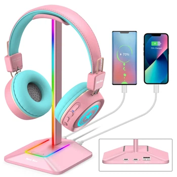 Подставка для геймерских наушников RGB New Bee NB-Z8 Pink амбушюры аксессуар (Z8P)