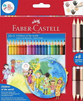 Zestaw kolorowych ołówków Faber Castell Color Grip Children Of The World 23 szt (4005402017478)
