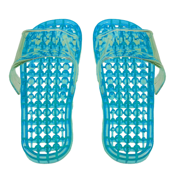 Тапочки массажные силиконовые для пляжа, душа, бассейна, сауны (Голубой XL)
