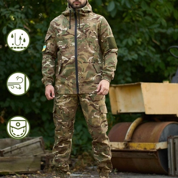 Легкий мужской Костюм Куртка с капюшоном + Брюки / Полевая Форма Intruder Terra рип-стоп мультикам размер 2XL