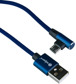 Kabel DPM USB-A - micro-USB kątowy 1 m niebieski (5906881212660)