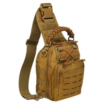 Тактическая сумка наплечная Silver Knight мод 8025 койот