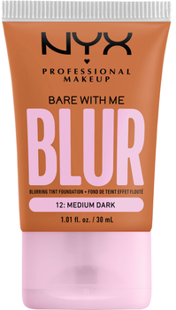 Podkład do twarzy NYX Professional Makeup Bare With Me Blur 12 Medium Dark 30 ml (0800897234393)