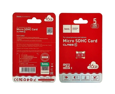 Карта Micro SDHC Hoco пам'ять 16gb 10 Class Червоний TF SDHC 16GB high speed КОД: 37781