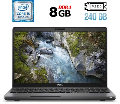 Ноутбук Dell Precision 3540 / 15.6" (1366x768) TN / Intel Core i5-8365U (4 (8) ядра по 1.6 - 4.1 GHz) / 8 GB DDR4 / 240 GB SSD M.2 / Intel UHD Graphics 620 / WebCam / Fingerprint / HDMI / Windows 10 б/в