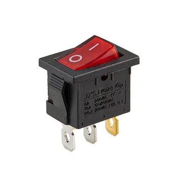 Переключатель on-off с подсветкой 12V квадратный 3pin Red 15 х 21 х 17мм 6A 250V 10A 125 та 250V