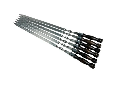 Набор шампуров для люля-кебаб Grill Master Премиум из нержавеющей стали с деревянными ручками 6 шт (21-10-SH-3108)