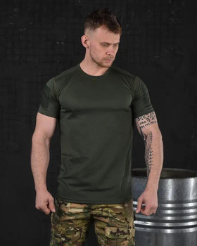 Тактическая мужская потоотводящая футболка L олива (85654)