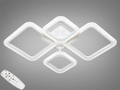 Потолочная LED люстра с димером и цветной подсветкой 80W (арт. A8060/2+2WH 3col dim)