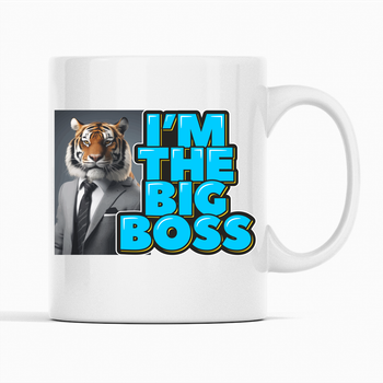 Білий кухоль (чашка) з оригінальним принтом директору, керівнику "I'm the big boss. Я великий бос" К001675