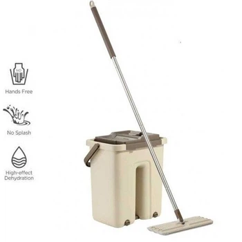 Швабра ледащо з відром Cleaning Mop зі складною ручкою і системою віджиму Бежевий 6363MOP-A ( ) TIN66