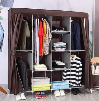 Тканевый шкаф органайзер Storage Wardrobe на 4 секции Коричневый (61901TT703)