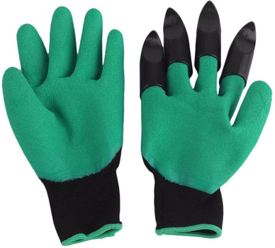 Садовые перчатки Garden Genie Gloves 1 пара с когтями Зеленый