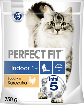  Сухий корм для дорослих котів Perfect Fit Indoor 1+ з куркою 750 г (5900951307737)