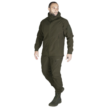 Чоловічий костюм Подовжена Куртка + Штани на флісі / Демісезонний Комплект SoftShell 2.0 олива розмір S