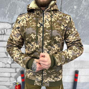 Чоловіча зимова куртка Softshell з хутряною підкладкою / Бушлат піксель розмір 2XL