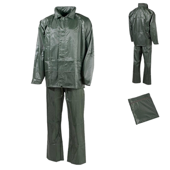 Чоловічий Костюм - Дощовик "Regenanzug" з чохлом / Куртка+ Штани олива / Водозахисний комплект розмір L
