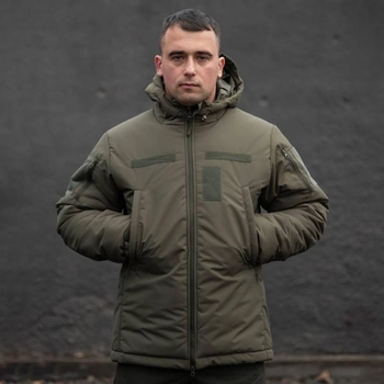 Мужская зимняя куртка "MILITARY" олива размер 3XL