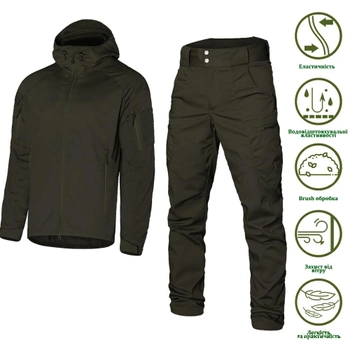 Чоловічий міцний Костюм Куртка + Штани / Польова форма CamoTec Stalker 2.0 Canvas темна-олива розмір S