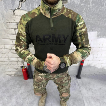 Чоловічий флісовий убакс з принтом "ArmyCombo" / Щільна фліска мультикам розмір 2XL