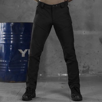 Мужские брюки Patriot stretch cotton с высоким поясом черные размер L