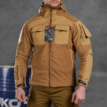 Мужская флисовая куртка "Combo" с вставками Softshell койот размер 3XL