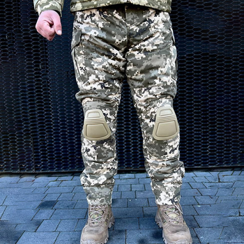 Мужские зимние брюки с наколенниками / Штаны Rip-stop пиксель размер XL