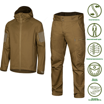 Мужской твиловый Костюм Куртка + Брюки койот / Полевая форма CamoTec Stalker 3.0 размер XL