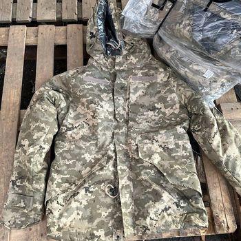 Мужская зимняя Парка с мембранной Wind Stop / Куртка "4.5.0" Rip-Stop с подкладкой Omni-Heat пиксель размер XL