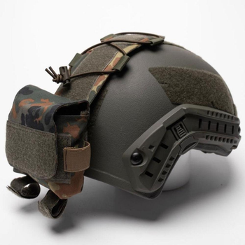 Карман-Противовес с липучками на шлем / Итог типа FAST флектарн размер 11 х 25 х 3см
