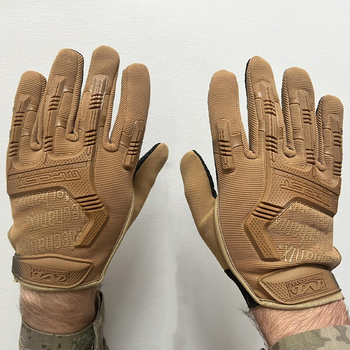Перчатки Mechanix M-Pact с защитными накладками койот размер L