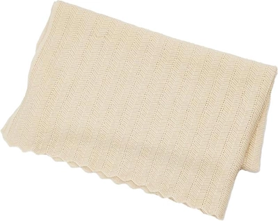 Kocyk dla dzieci Smallstuff Fishbone Merino Wool Off. White (5712352096925)