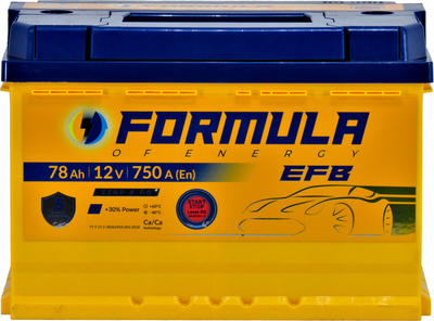 АКБ 78-А/Ч (Formula) EFB (R+) 750A (278х175х190мм.)
