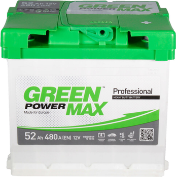 АКБ 52-А/Ч (Green Power Max) (R+) 480A