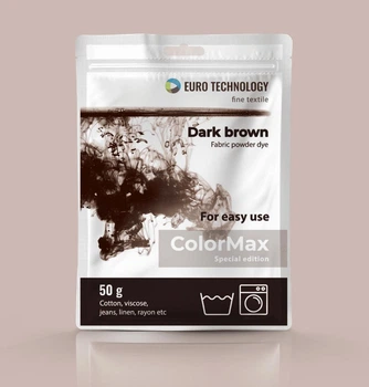 Темно-коричневий фарба-барвник для тканини, ColorMax «Dark brown», 50 г