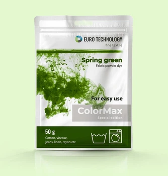 Зелена фарба-барвник для тканини, ColorMax «Spring green», 50 г