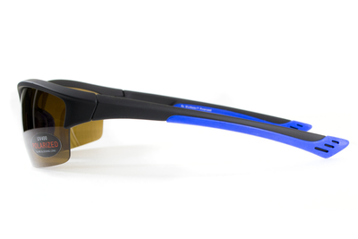Поляризаційні окуляри BluWater Daytona-1 Polarized (brown) коричневі в чорно-синій оправі