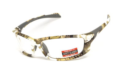 Захисні тактичні окуляри Global Vision Hercules-5 White Camo (clear), прозорі в камуфльованій оправі