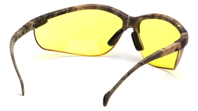 Открытые очки защитные в камуфлированной оправе Pyramex Venture-2 Camo (amber) желтые