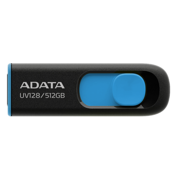 Флеш-накопичувач ADATA USB 3.2 UV 128 512Gb Black/Blue (AUV128-512G-RBE)