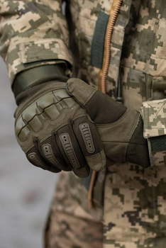 Тактические перчатки с антискользкими вставками и защитными накладками L