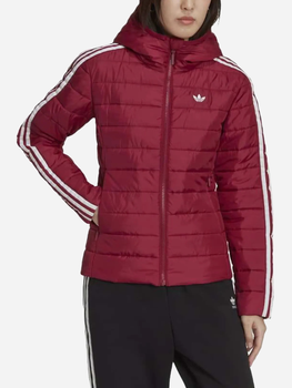 Kurtka krótka z kapturem damska Adidas Hooded Premium Slim Jacket HS6769 36 Bordowa (4066747409823)