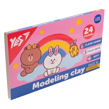 Пластилин YES, 24 цвета, 480г «Line Friends» 540683