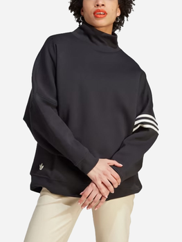 Bluza damska bez kaptura oversize Adidas Adicolor Neuclassics Oversized High Neck Sweater W "Black" IM1817 22XS Czarna (4066763509545)